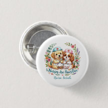 Cute Puppy Nurse Pawsitive Watercolor Personalized