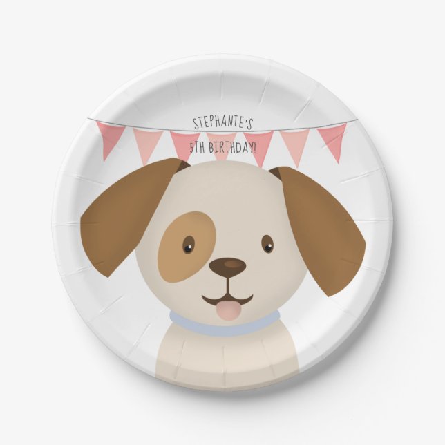 Cute Puppy Paper Plates (Front)