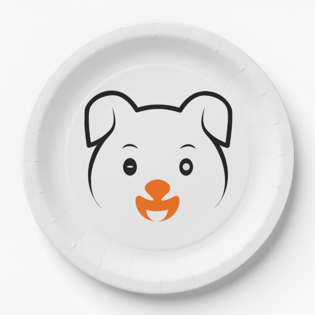 Cute Puppy Paper Plates (Front)