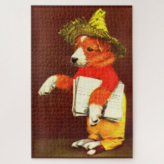 cute puppy paperboy jigsaw puzzle