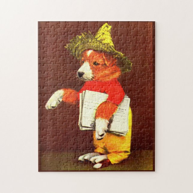 cute puppy paperboy jigsaw puzzle (Vertical)