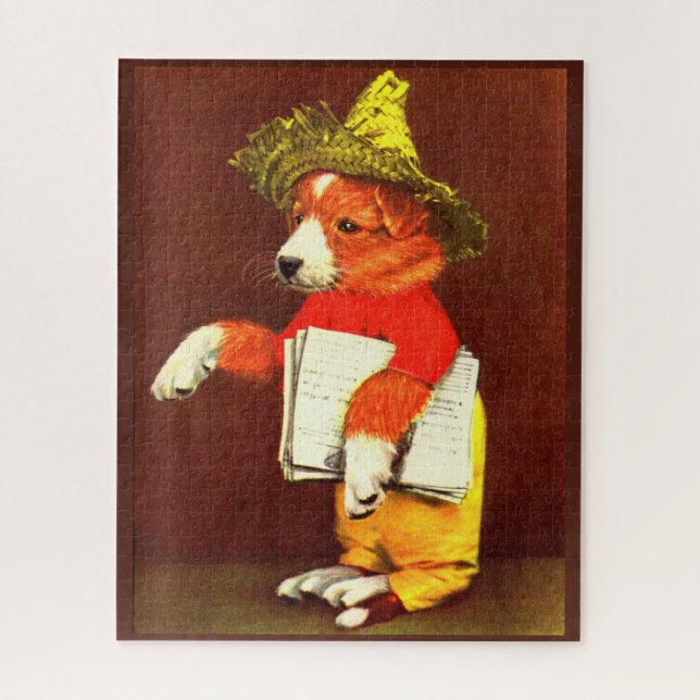 cute puppy paperboy jigsaw puzzle (Vertical)