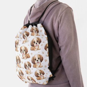 Cute Puppy Pattern Drawstring Bag