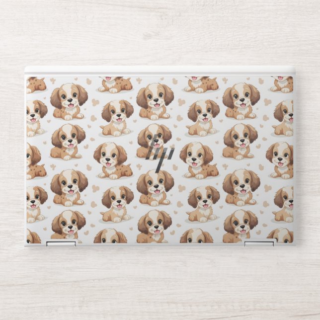 Cute Puppy Pattern HP Laptop Skin (Front)