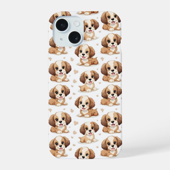 Cute Puppy Pattern Iphone Case (Back)