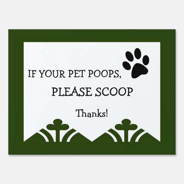 Cute Puppy Paw Cleanup Sign (Front)