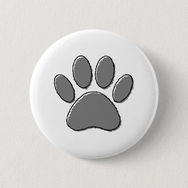 Cute Puppy Paw Drawing Button (Front)