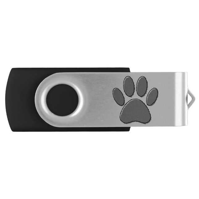 Cute Puppy Paw Drawing Flash Drive (Front)