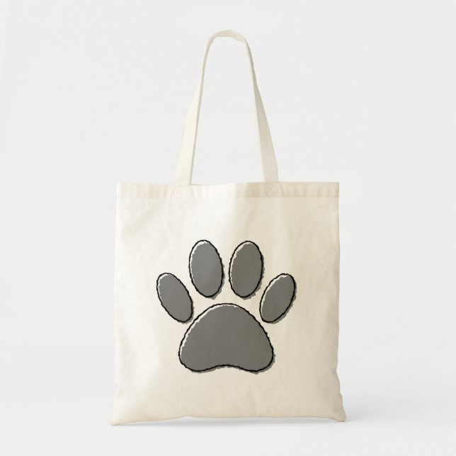 Cute Puppy Paw Drawing Tote Bag (Front)
