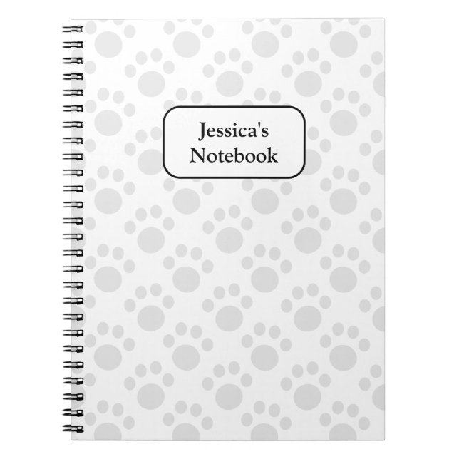 Cute Puppy Paw Pattern Notebook (Front)