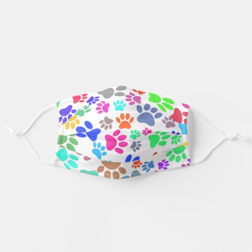 Cute Puppy Paw Prints All Over Pattern Adult Cloth Face Mask