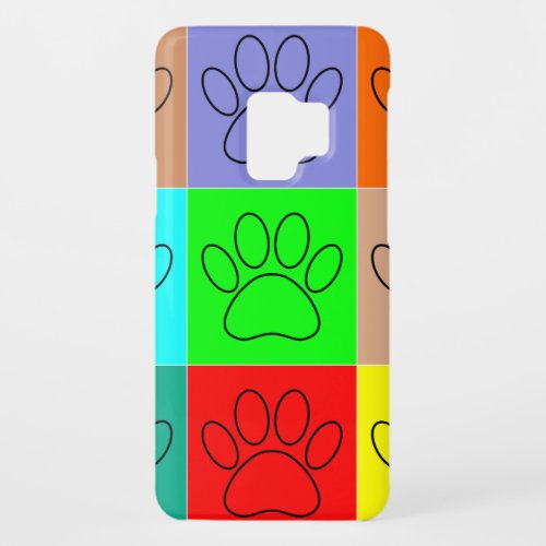 Cute Puppy Paws In Squares Case_Mate Samsung Galaxy S9 Case