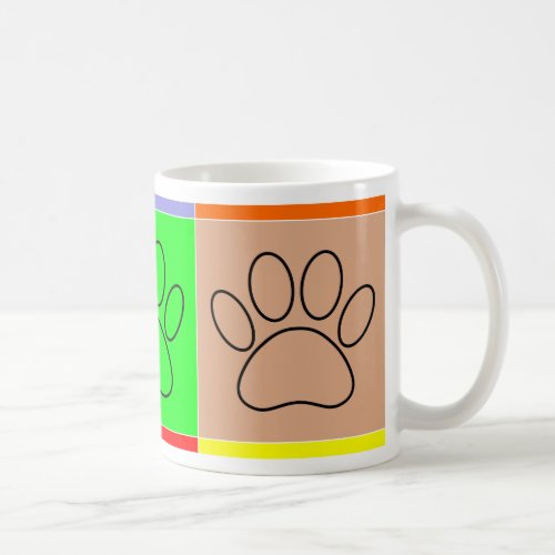 Cute Puppy Paws In Squares Coffee Mug