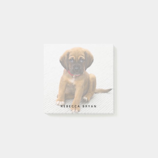 Cute Puppy Personalized Dog Lover Photo Post-it Notes (Front)