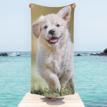 Cute Puppy Personalized Photo Dog Beach Towel<br><div class="desc">Never confuse the dogs towel with your towel again! Celebrate your best friend with a custom photo dog beach towel. Whether you have a new puppy, or to memorialize all the special moments thru each year, every pet deserves a personalized towel ! Personalize our dog photo towel with your favorite...</div>