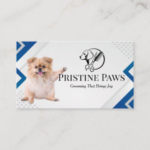 Cute Puppy Pet Groomers Logo Business Card
