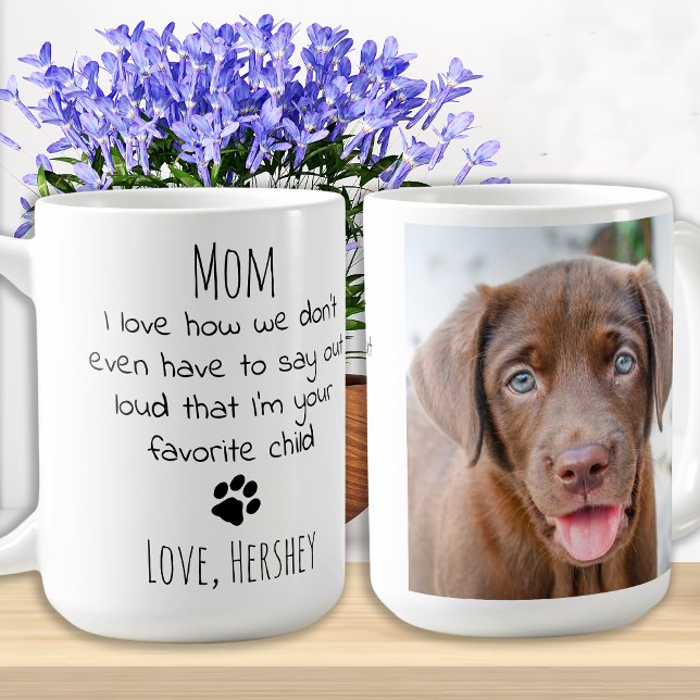 Cute Puppy Pet Photo Personalized Dog Mom Coffee Mug (Creator Uploaded)