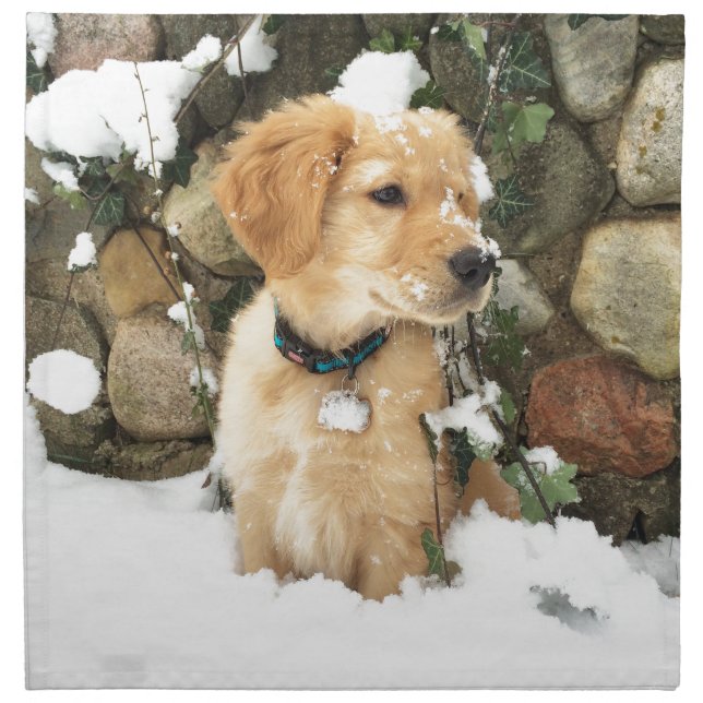 Cute Puppy photo Cloth Napkin (Front)