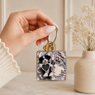 Cute Puppy plushie Pregnancy Announcement Keychain