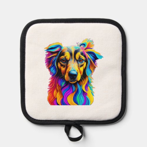 cute puppy pop art  pot holder