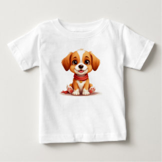 Cute Puppy Portrait For Dog Lovers Baby T-Shirt
