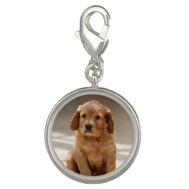 Cute Puppy Portrait Photo Charm (Front)