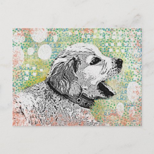 Cute Puppy Postcard _ Golden Retriever Dog