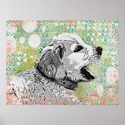 Cute Puppy Poster _ Golden Retriever Dog Art Print