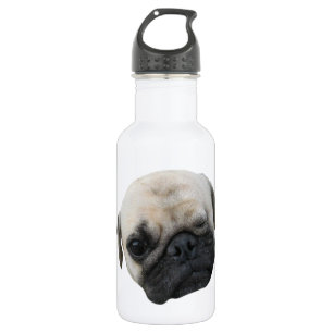 Cute Puppy Pug Dog Friend ... かわいい 子犬 Stainless Steel Water Bottle