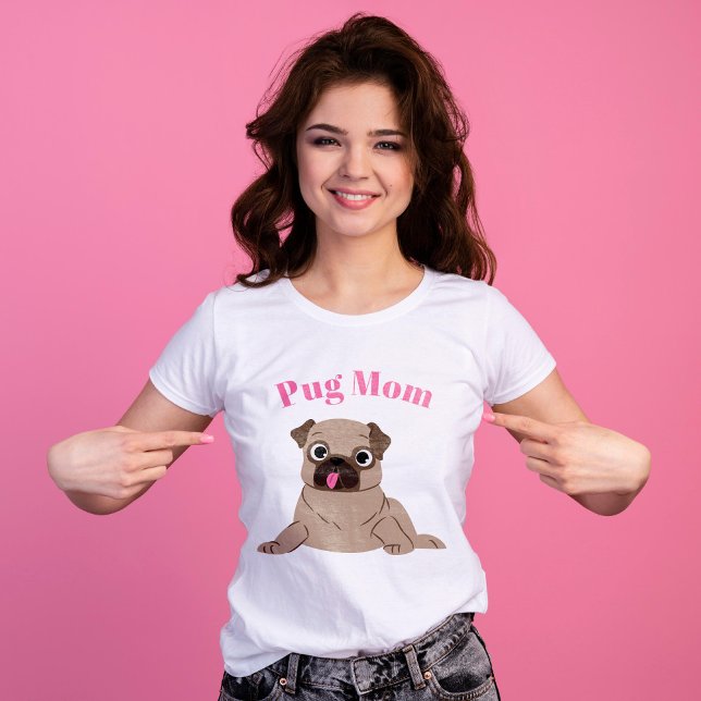 Cute Puppy "Pug Mom" T-Shirt (Creator Uploaded)
