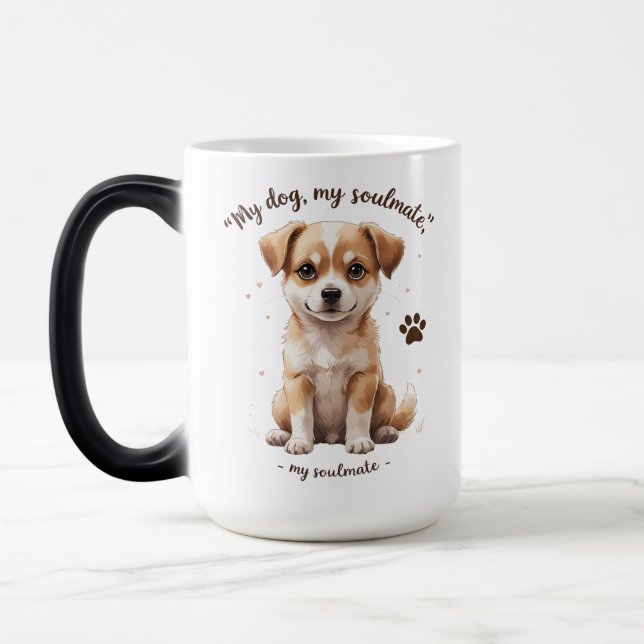 Cute Puppy Quote Morphing Mug (15 oz) (Left)