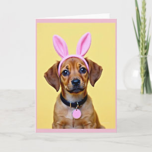 Cute Puppy Rabbit Ears Card