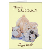 Cute puppy shar pei dog and teddy funny 100th (Front)
