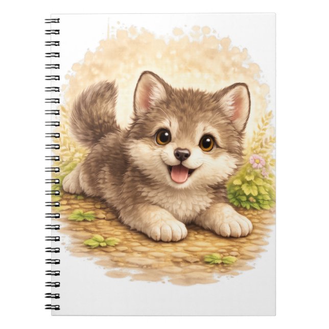Cute Puppy Spiral Notebook Kawaii Dog (Front)
