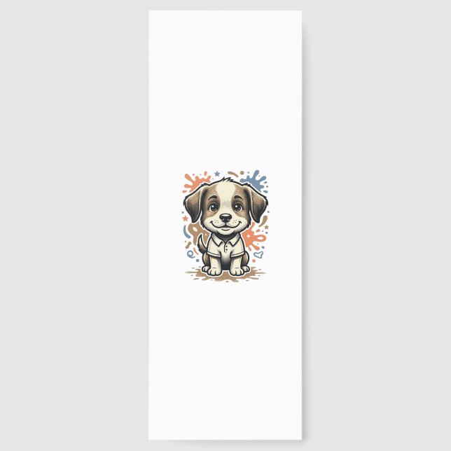 Cute Puppy Splash Engraving Vector Design_1 Bookmarks (Front)