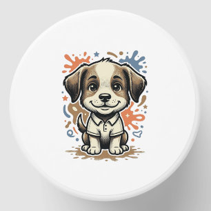 Cute Puppy Splash Engraving Vector Design_1 Mini Candle Favors