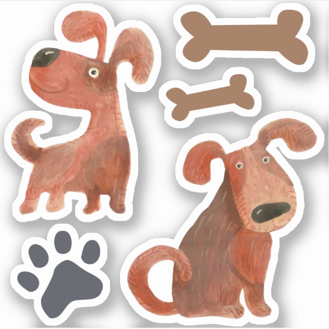 Cute puppy stickers dog lovers stickers (Front)