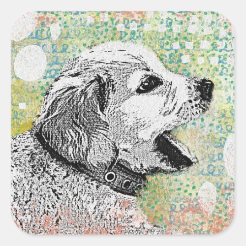 Cute Puppy Stickers _ Golden Retriever Dog