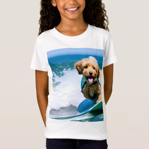 Cute Puppy Surfing T_Shirt