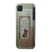 Cute puppy tan/green Case-Mate iPhone case (Back Left)