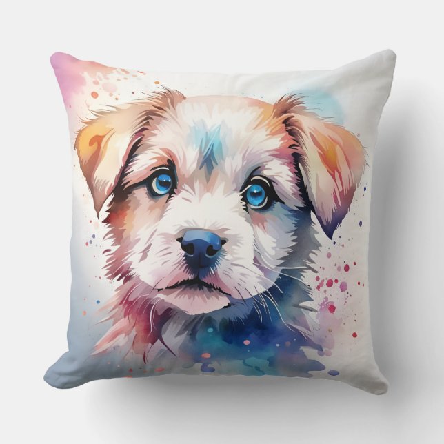 Cute Puppy Throw Pillow (Front)