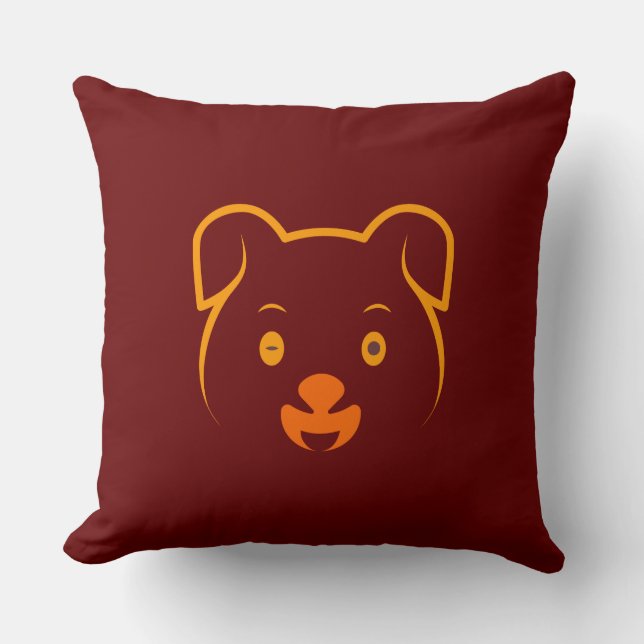 Cute Puppy Throw Pillow (Front)