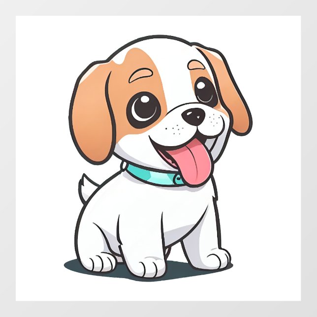 Cute Puppy Wall Decal (Front)