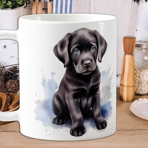 Cute Puppy Watercolor Labrador Retriever Dog  Coffee Mug