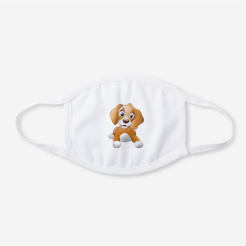 Cute Puppy White Cotton Face Mask