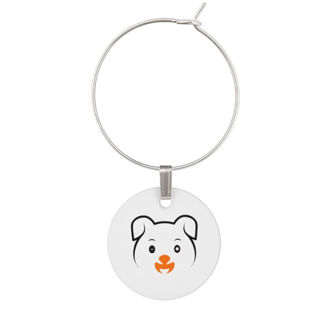 Cute Puppy Wine Charm (Front)
