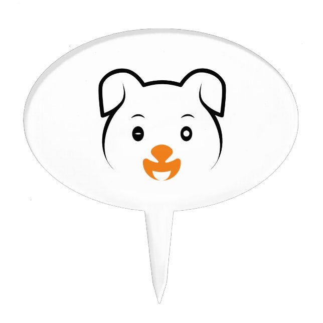 Cute Puppy Wink Cake Topper (Front)