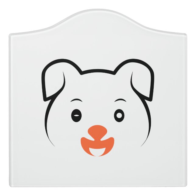 Cute Puppy Wink Door Sign (Large Crest Front)