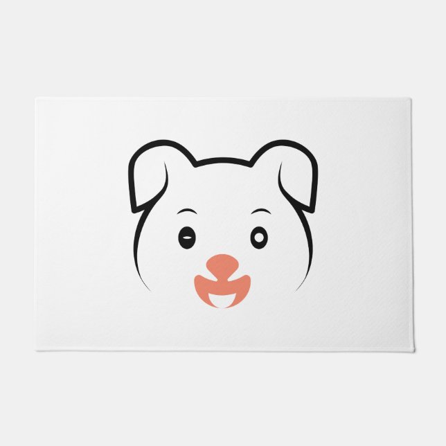 Cute Puppy Wink Doormat (Front)