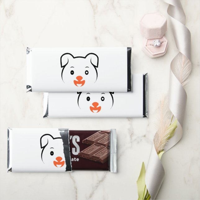 Cute Puppy Wink Hershey Bar Favors (Front)